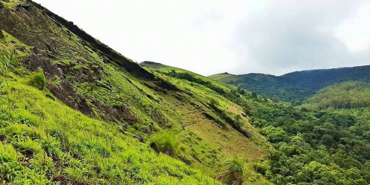 A lush green hillside with a grassy slope and a majestic mountain backdrop, showcasing the beauty of nature at Z Point.