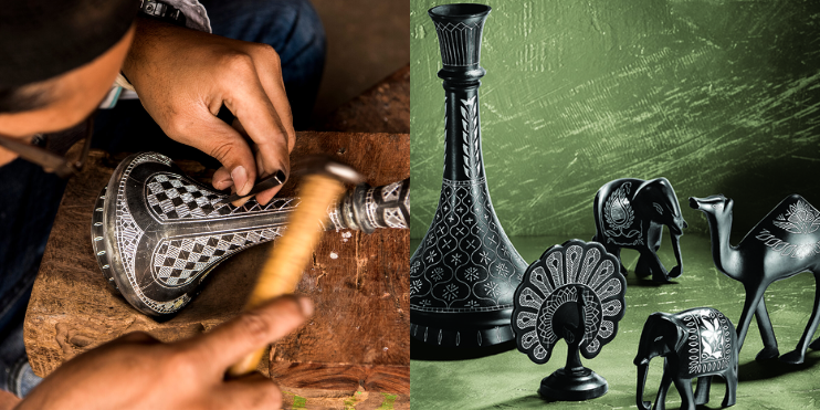 A man skillfully crafts a vase, showcasing traditional artistry in a serene village setting.